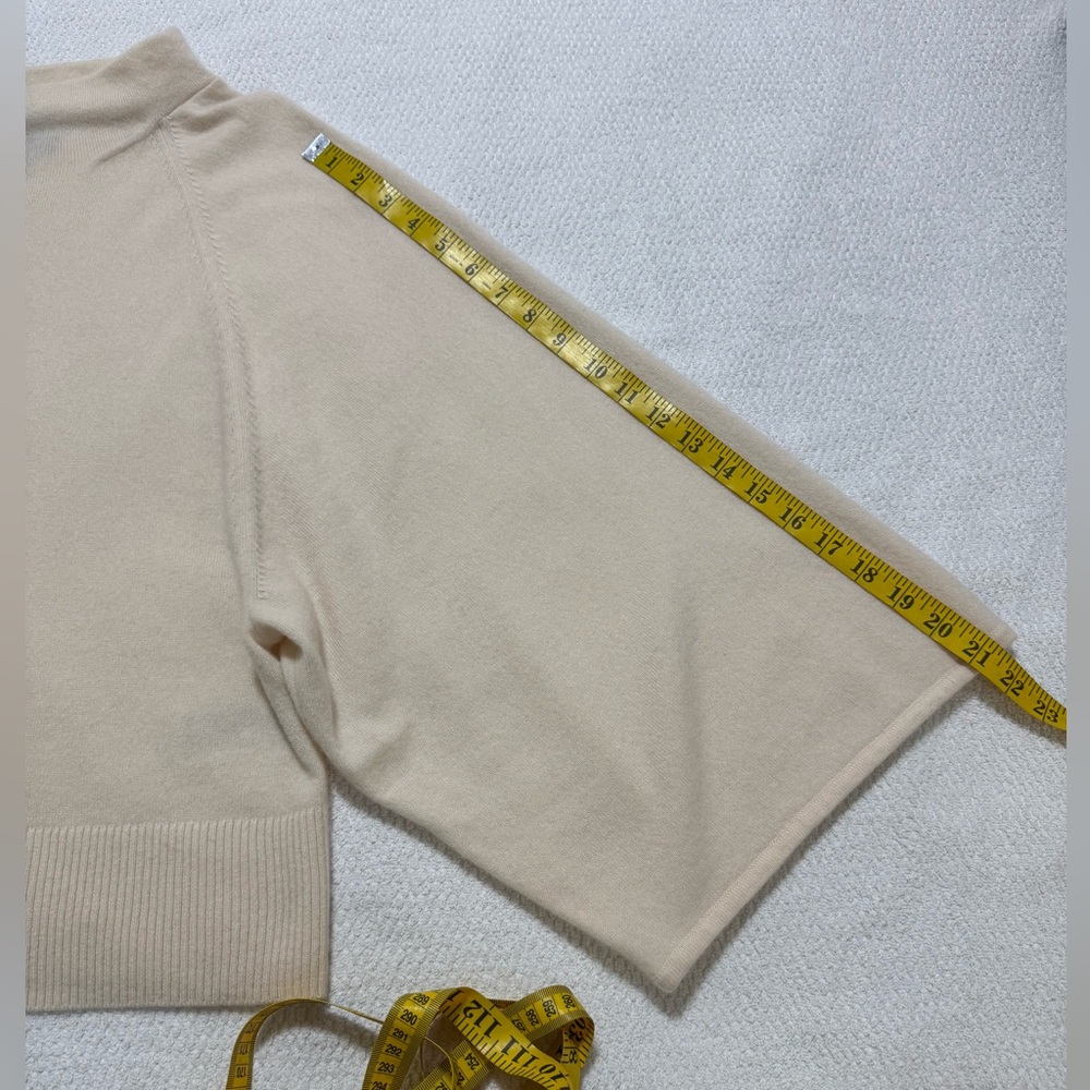 BR Banana Republic S Mock Neck Long Wide Sleeve Ivory Cashmere Sweater Oversized - Picture 8 of 12